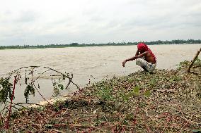 Flooding Caused By Heavy Rains Erode Bank River - Bangladesh