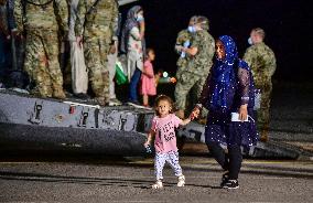 Afghan Evacuees Transit In Naval Air Base - Italy