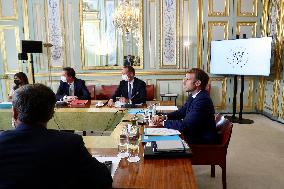 Emmanuel Macron holds virtual G7 meeting on Afghanistan crisis