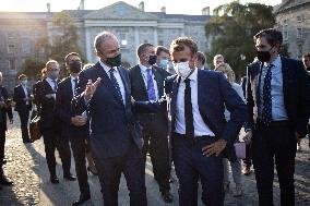 Emmanuel Macron visits Trinity College - Dublin