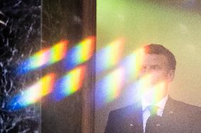 Emmanuel Macron and Irakian Prime Minister Moustafa Al-Kazimi make a statement to the press - Bagdad