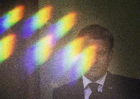 Emmanuel Macron and Irakian Prime Minister Moustafa Al-Kazimi make a statement to the press - Bagdad