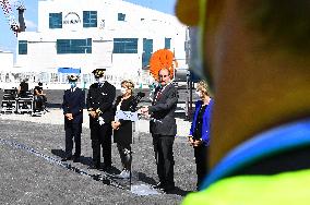 Prime minister Jean Castex  visiting the offshore site - St Nazaire