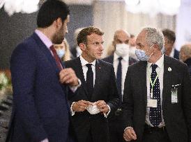 French President Emmanuel Macron and Nadia Murad at Guest house - Bagdad