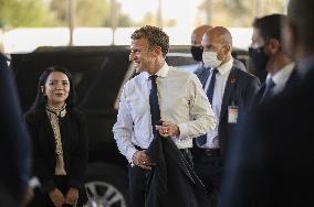 French President Emmanuel Macron and Nadia Murad at Guest house - Bagdad