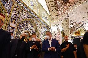 Emmanuel Macron Visits Al Kadhim Shrine - Baghdad