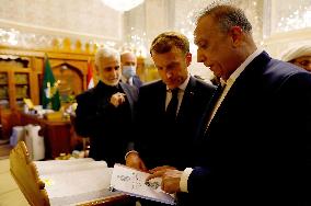 Emmanuel Macron Visits Al Kadhim Shrine - Baghdad
