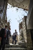 French Président Emmanuel Macron visiting the Our Lady of the Hour Church - Mosul