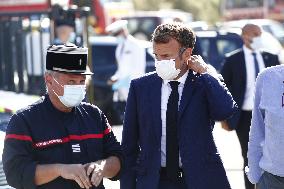 Macron Visits Wildfire-Affected Area - Le Luc