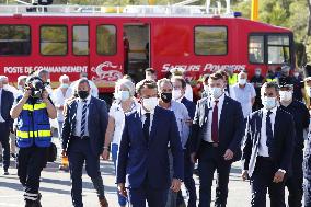 Macron Visits Wildfire-Affected Area - Le Luc