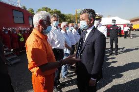 Macron Visits Wildfire-Affected Area - Le Luc