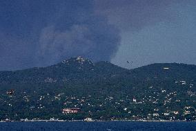 Wildfire Rages Near Saint-Tropez - South Of France