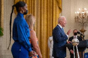 President Biden Welcomes the WNBA Champions Seattle Storm