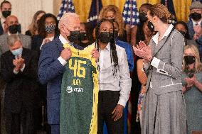 President Biden Welcomes the WNBA Cahampions Seattle Storm