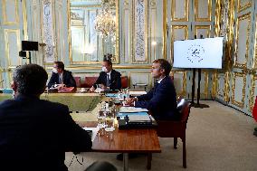 Emmanuel Macron holds virtual G7 meeting on Afghanistan crisis