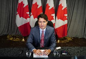 PM Trudeau Takes Part In A Virtual G7 Meeting - Hamilton