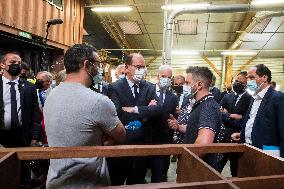 Prime Minister Jean Castex visiting factories - Caen