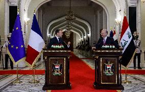 French President Emmanuel Macron press conference - Bagdhad
