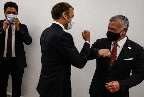 French President Emmanuel Macron meets with Jordan's King Abdullah II - Bagdhad
