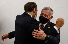 French President Emmanuel Macron meets with Jordan's King Abdullah II - Bagdhad