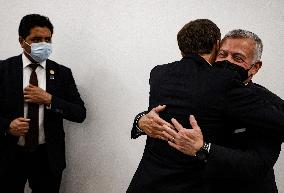 French President Emmanuel Macron meets with Jordan's King Abdullah II - Bagdhad