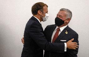French President Emmanuel Macron meets with Jordan's King Abdullah II - Bagdhad