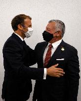 French President Emmanuel Macron meets with Jordan's King Abdullah II - Bagdhad