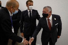French President Emmanuel Macron meets with Jordan's King Abdullah II - Bagdhad