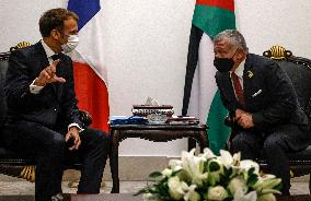 French President Emmanuel Macron meets with Jordan's King Abdullah II - Bagdhad