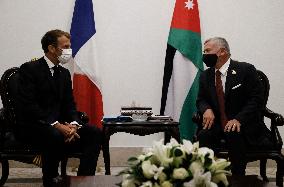 French President Emmanuel Macron meets with Jordan's King Abdullah II - Bagdhad
