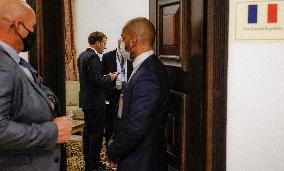 French President Emmanuel Macron meets with Jordan's King Abdullah II - Bagdhad