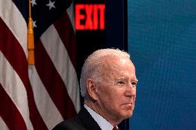 Joe Biden virtuall meeting on Hurricane Ida - Washington