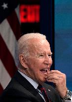 Joe Biden virtuall meeting on Hurricane Ida - Washington