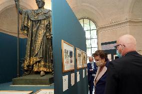 Roselyne Bachelot visit to Open Museum Francois Boucq exhibition - Lille