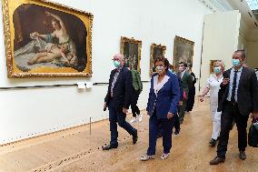 Roselyne Bachelot visit to Open Museum Francois Boucq exhibition - Lille