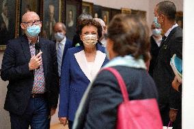 Roselyne Bachelot visit to Open Museum Francois Boucq exhibition - Lille