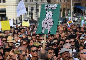 Demonstration against Green Pass - Rome