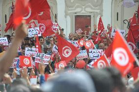 Thousands Rally Against President Saied - Tunis