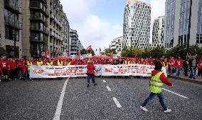 Workers Protest Against The Wage Standard Law - Brussels