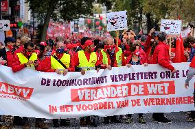 Workers Protest Against The Wage Standard Law - Brussels