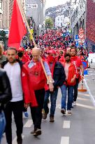 Workers Protest Against The Wage Standard Law - Brussels