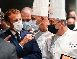 President Macron Visits SIRHA Fair - Lyon
