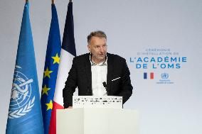 President Macron attends Opening of the WHO Academy - Lyon