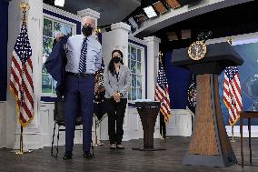 President Joe Biden Delivers Remarks and Receives a COVID-19 Booster Shot