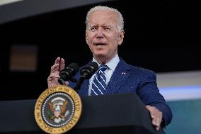 President Joe Biden Delivers Remarks and Receives a COVID-19 Booster Shot