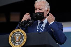 President Joe Biden Delivers Remarks and Receives a COVID-19 Booster Shot