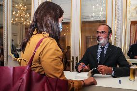 Edouard Philippe Takes Part In A Discussion Event - Liege