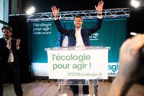 Yannick Jadot speech after winning the EELV primary - Pantin