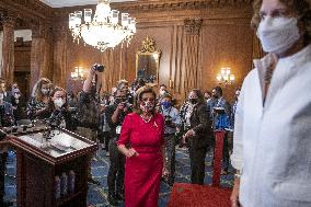 Nancy Pelosi Press Conference Pn The Build Back Better Act - Washington