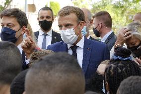 President Macron Visits Bouge Elementary School - Marseille